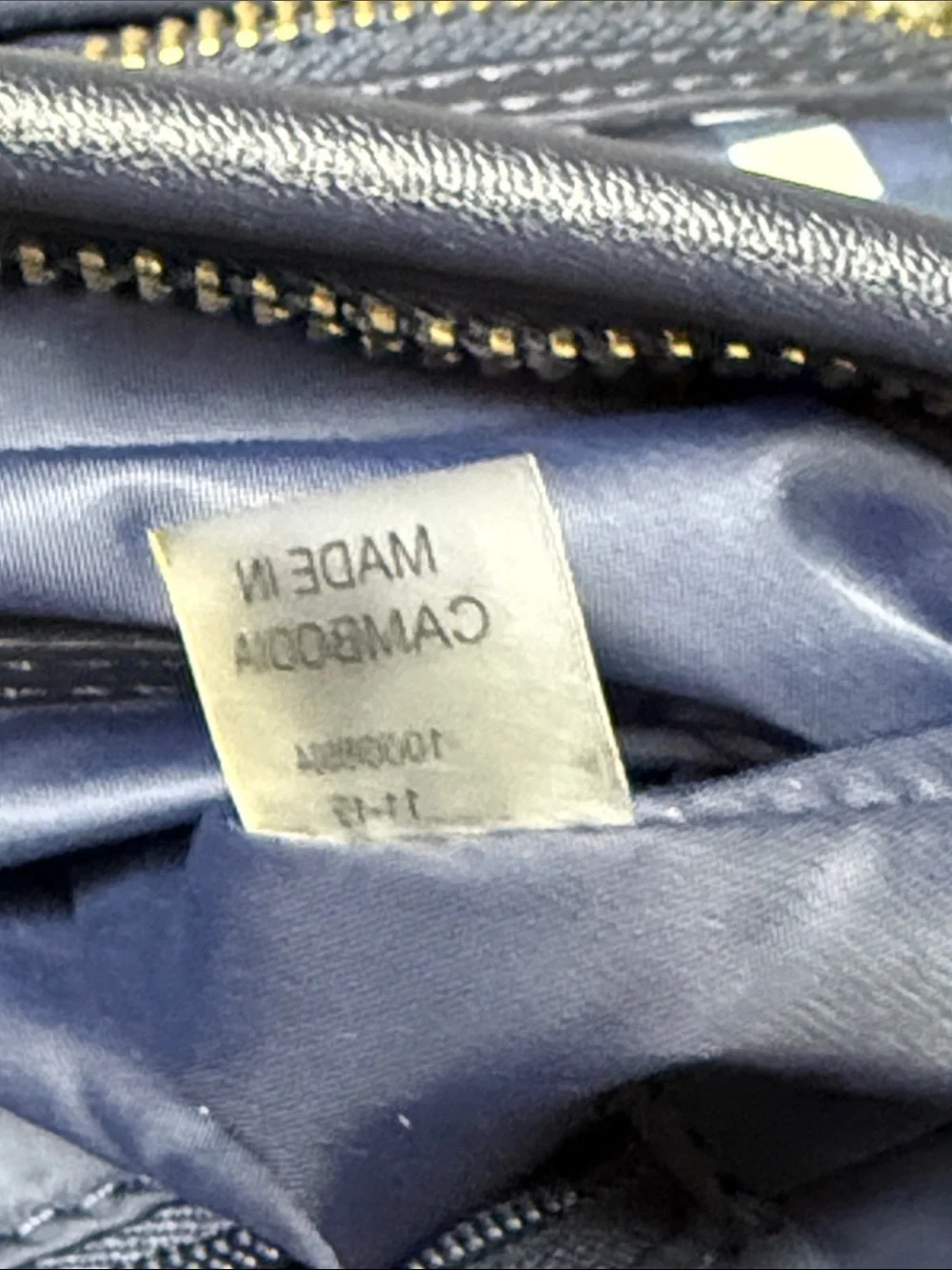 Tory Burch Navy and White Gingham Crossbody Bag